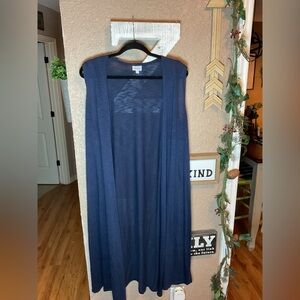 Lularoe  Joy Solid Navy Blue Long Vest Women’s Size Large